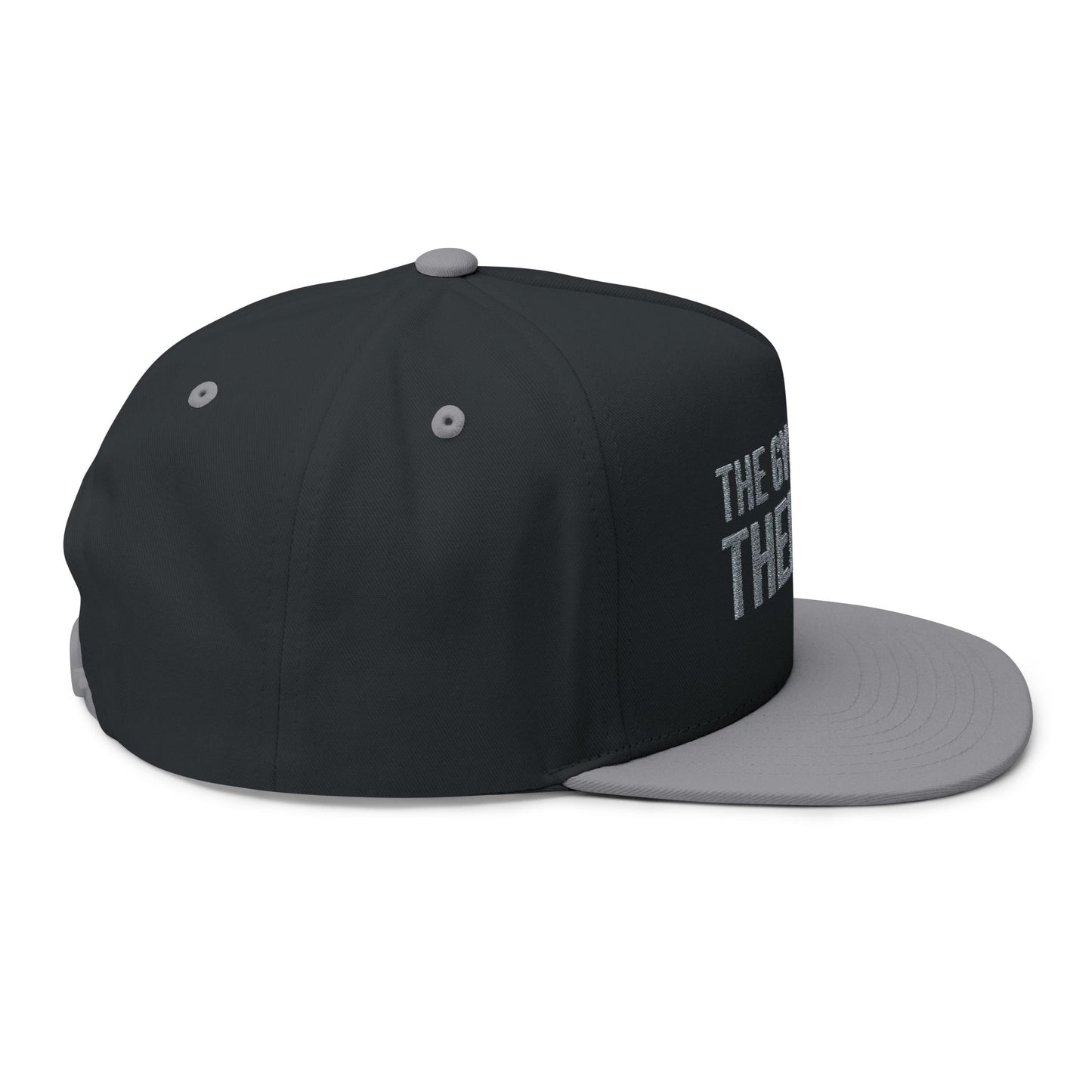 Flat Bill Cap — "The Gym Is My Therapy" Embroidered Fitness Hat