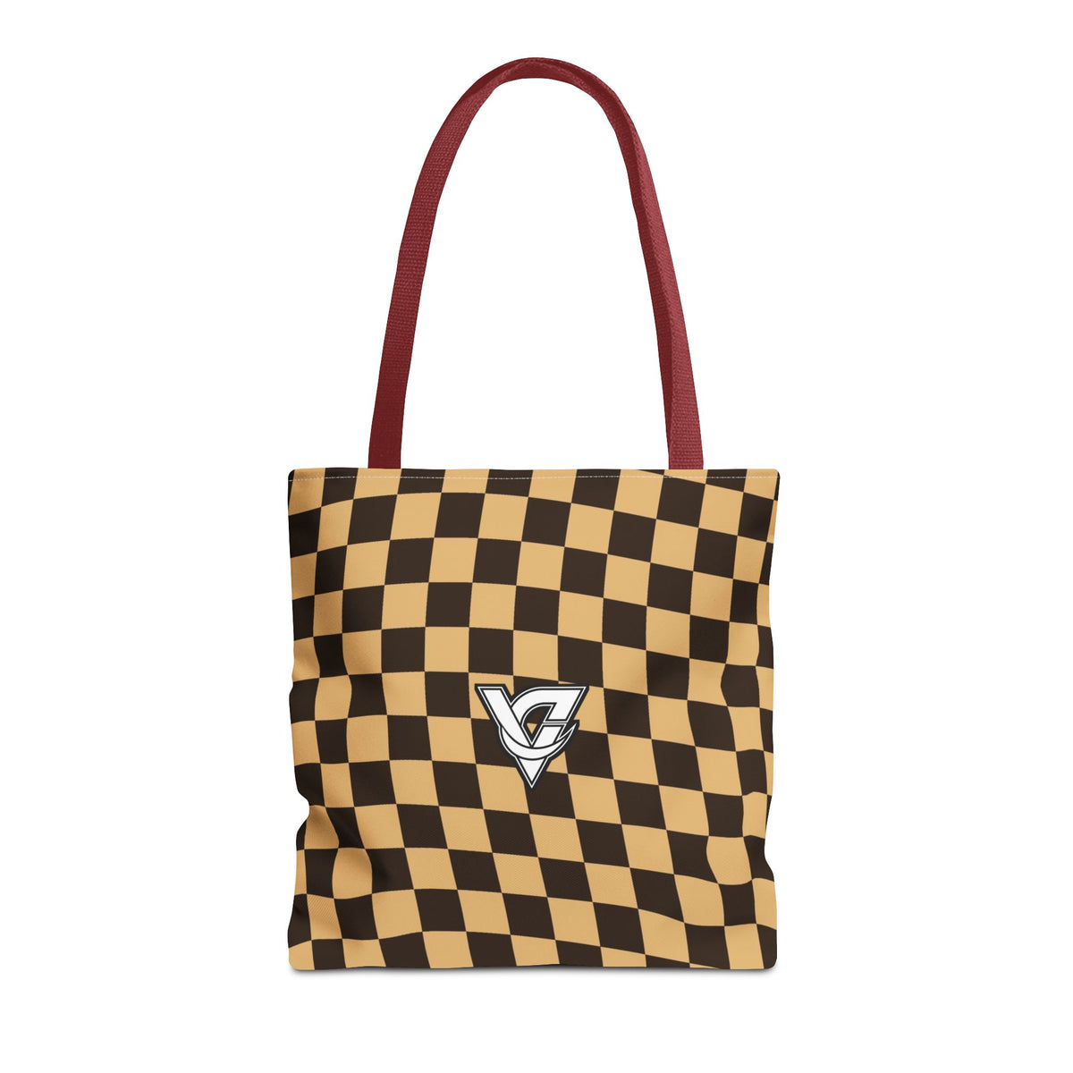 Desert Warp Check Tote Bag — All-Over Print Gym & Everyday Tote