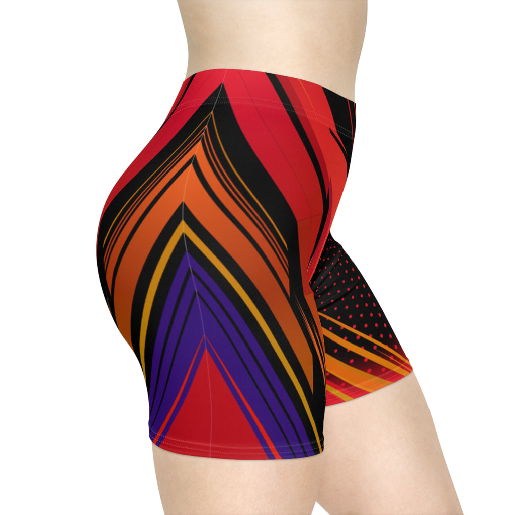 Tech-Stripe Women's Biker Shorts | Graphic Activewear