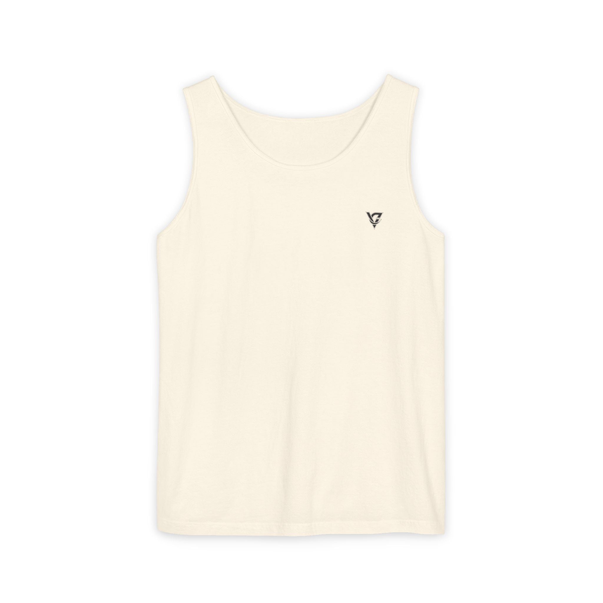 Minimal Geometric Triangle Logo Tank Top | Chest Emblem