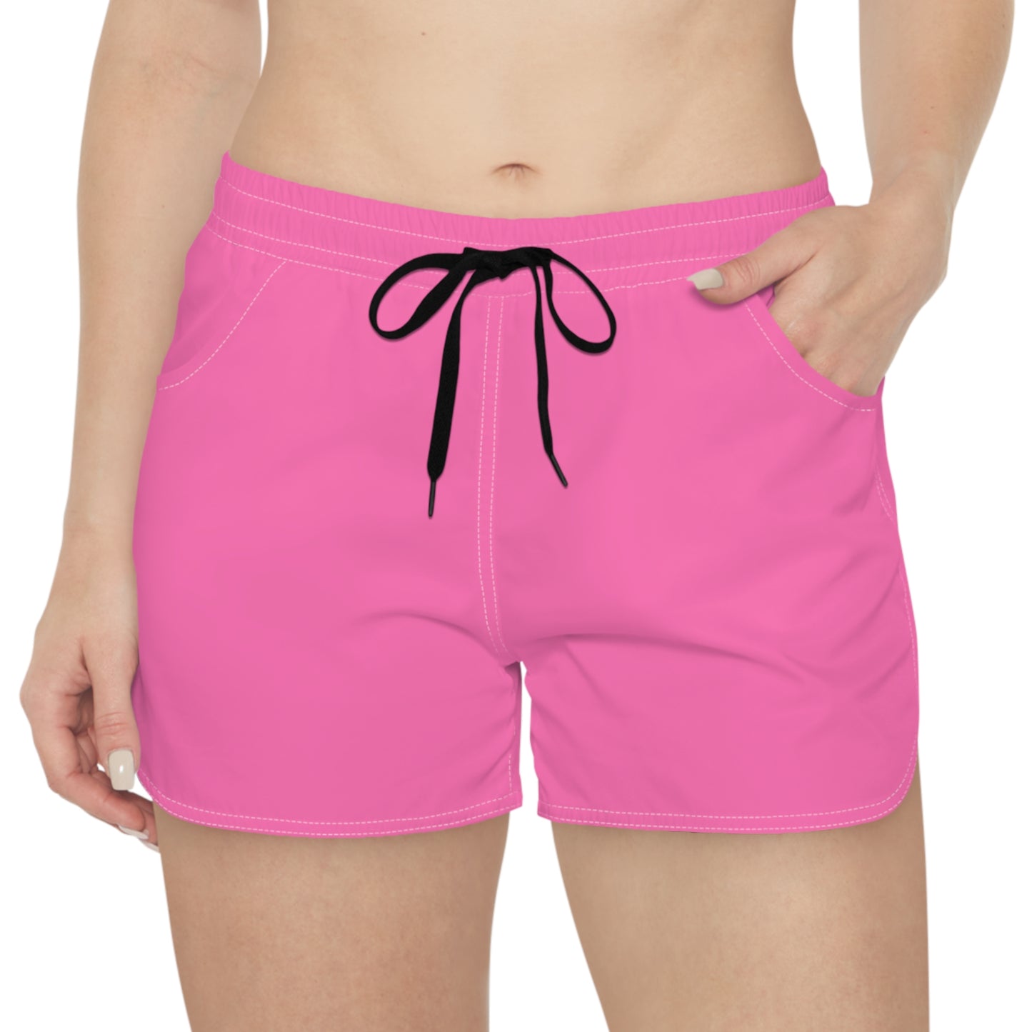 Pink Women's Biker Shorts — High-Waist Activewear Cycling & Workout Shorts with Pockets
