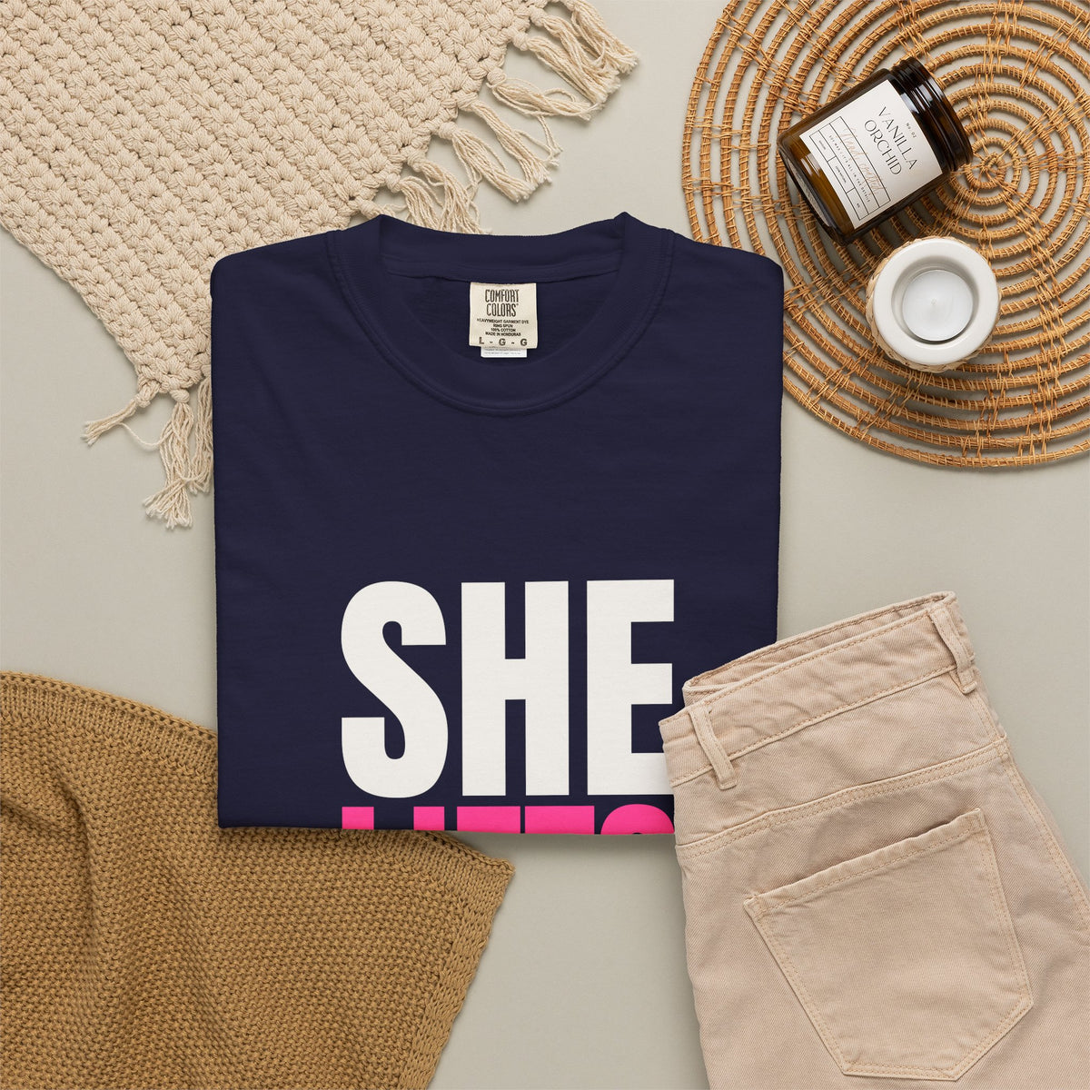 She Lifts | Women's Garment-Dyed Graphic Tee
