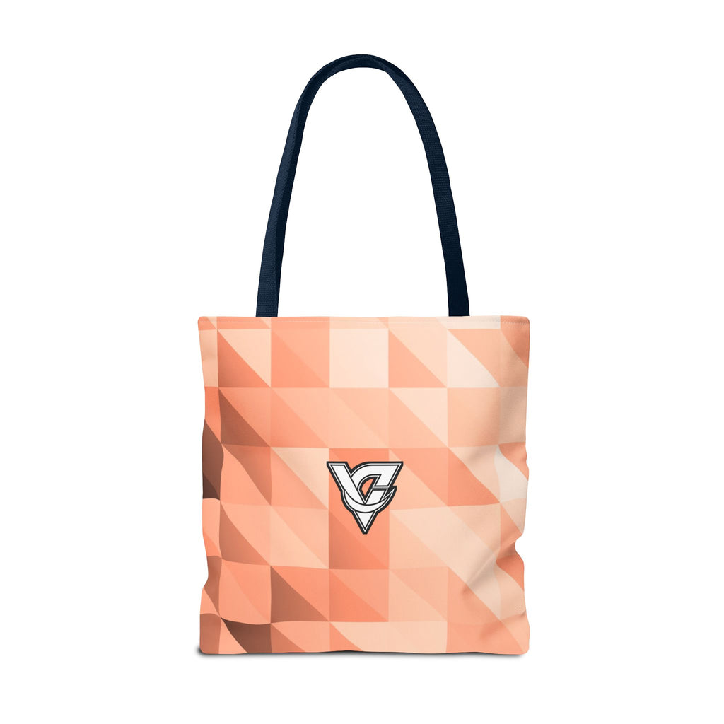 Peach Low-Poly Tote Bag — All-Over Print Gym & Everyday Tote
