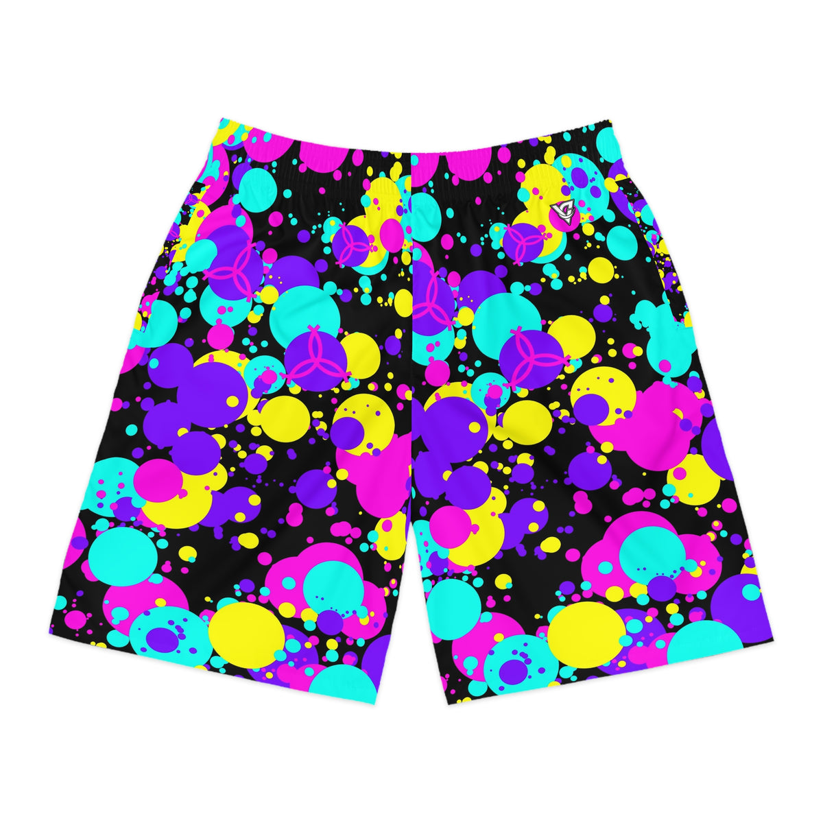 Volleyball Midnight Neon Splash Zone Men's Athletic Shorts with Pockets