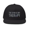 Flat Bill Cap "The Gym Is My Therapy" Embroidered Fitness by Vantacore Athletics, view 3