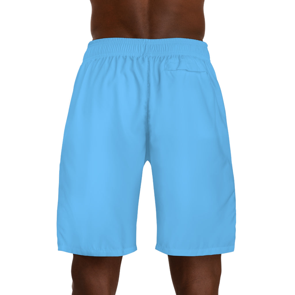 Vantacore Solid Sky Blue Men's Athletic Shorts with Pockets