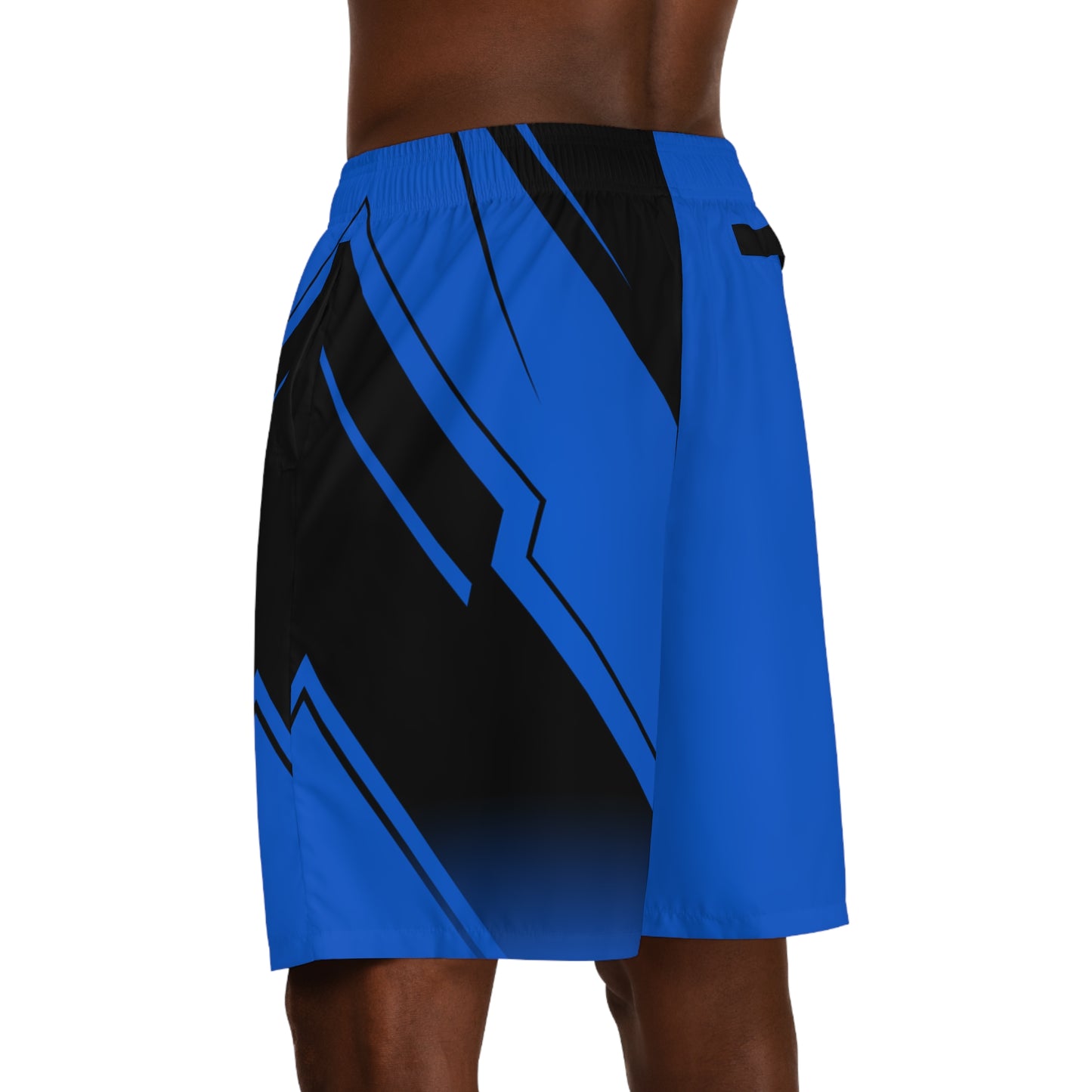 Men's Blue Abstract Athletic Jogger Shorts