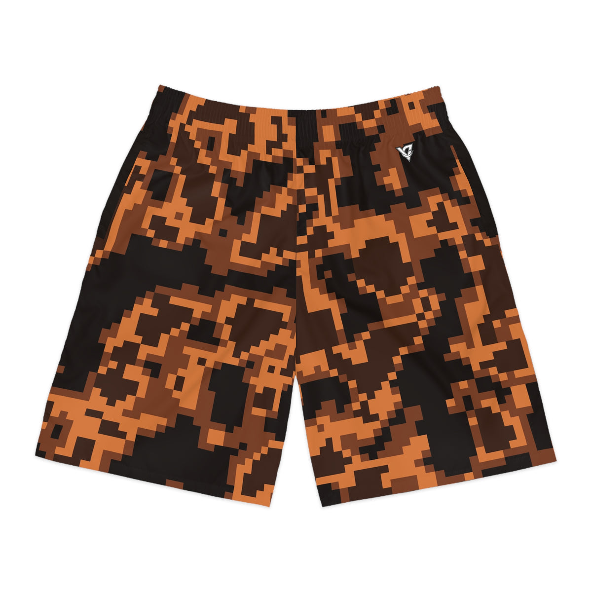 Men's Copper Digital Camo Performance Jogger Athletic Shorts with Pockets