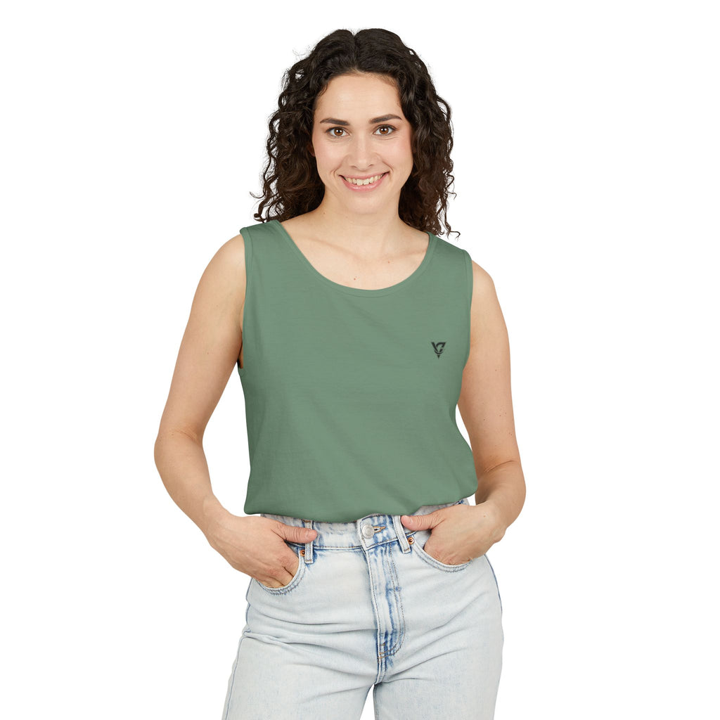 Minimal Geometric Triangle Logo Tank Top | Chest Emblem