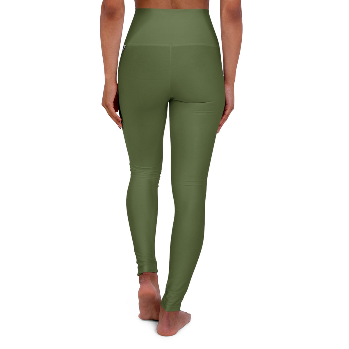 Olive Green Essential High-Waisted Yoga Leggings
