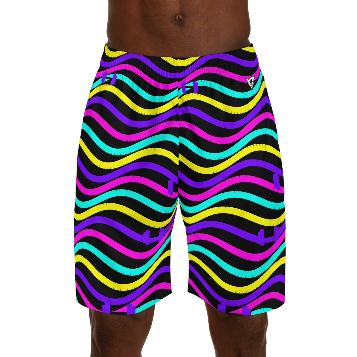 Training & Gym Midnight Neon Wave Rider Men's Athletic Shorts with Pockets