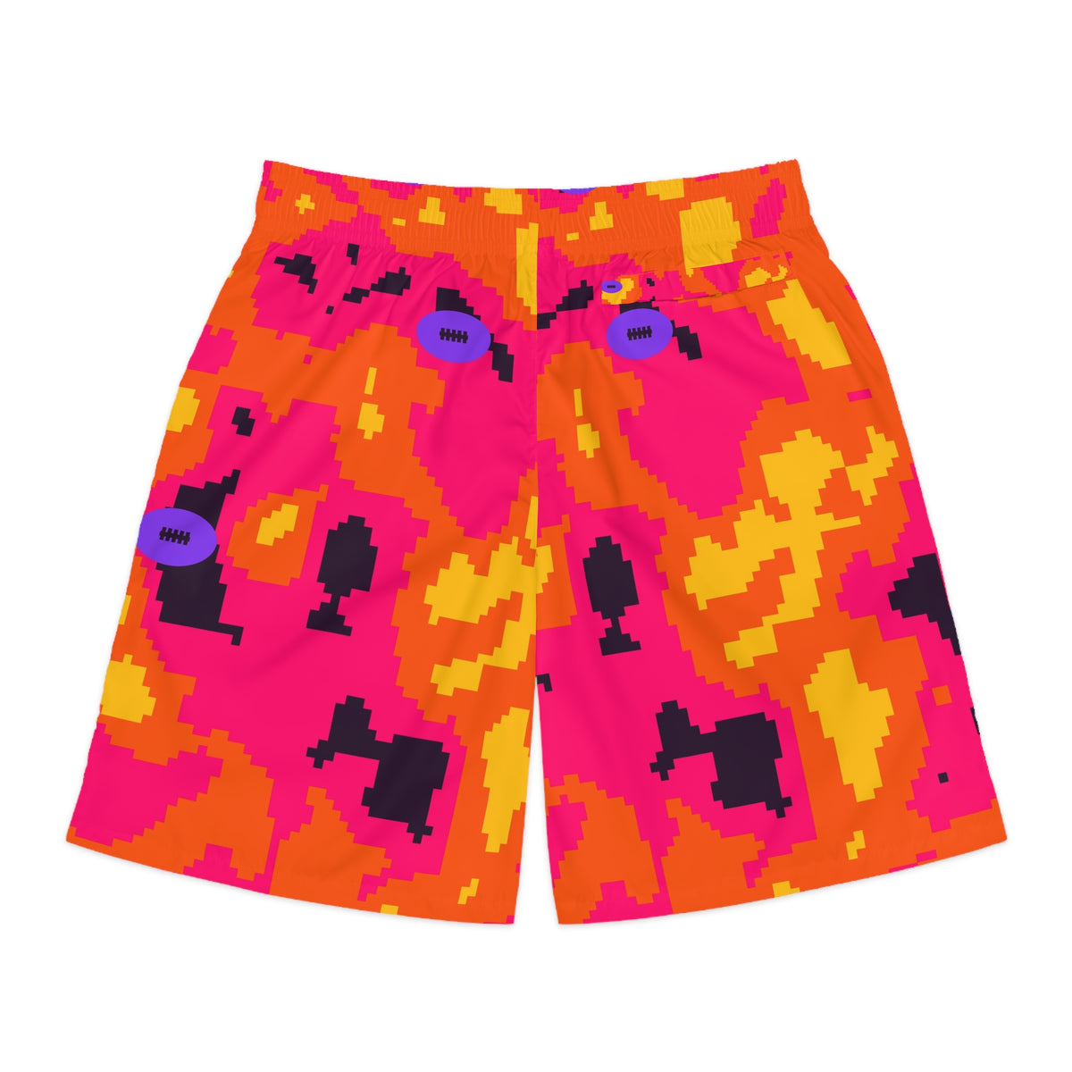 Football Berry Blast Pixel Camo Men's Athletic Shorts with Pockets