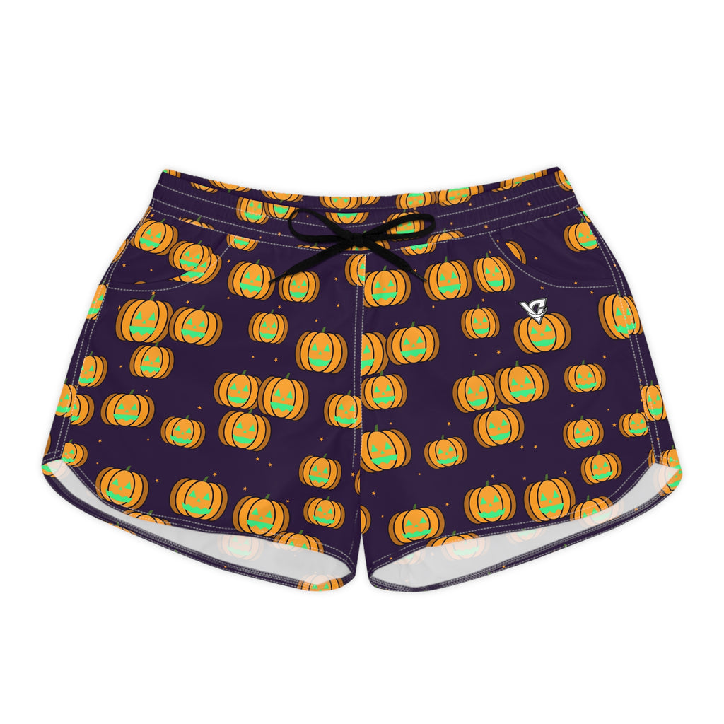 Women's Multipurpose Athletic Shorts with Pockets | Halloween Hocus Pocus Jack-O'-Lantern