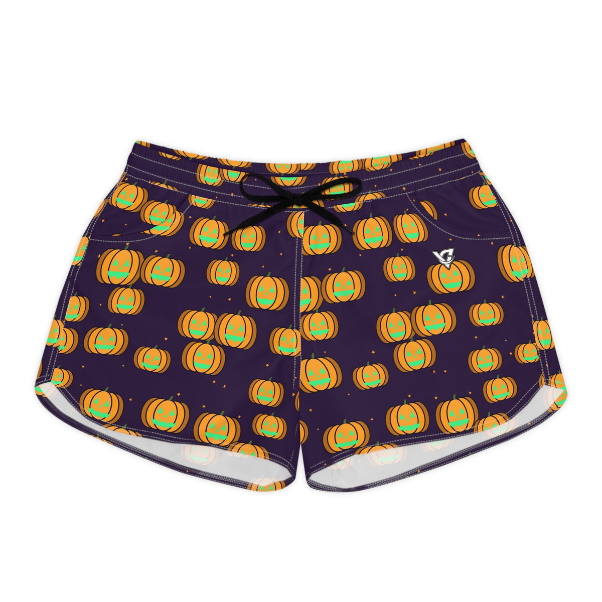 Women's Multipurpose Athletic Shorts with Pockets | Halloween Hocus Pocus Jack-O'-Lantern