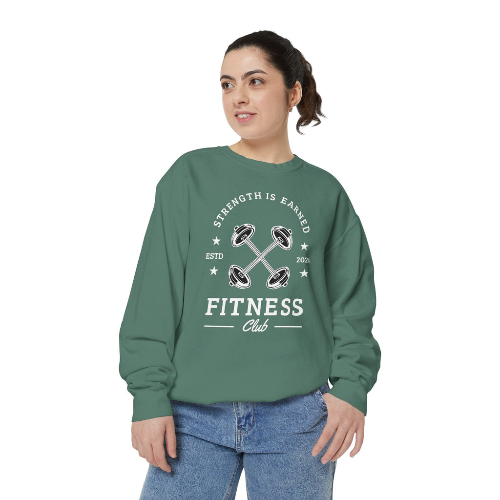 Fitness Club Sweatshirt | "Strength Is Earned" Crewneck