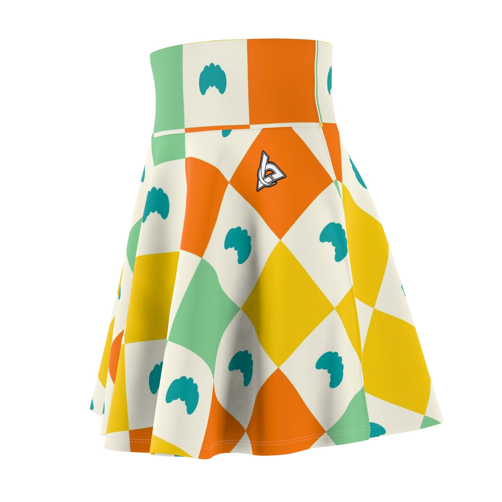 Yoga Citrus Pop Checker Drive Women's Athletic Skater Skirt