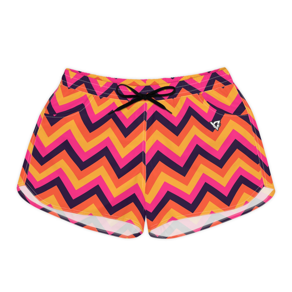 Women's Multipurpose Athletic Shorts with Pockets | Sunset Chevron