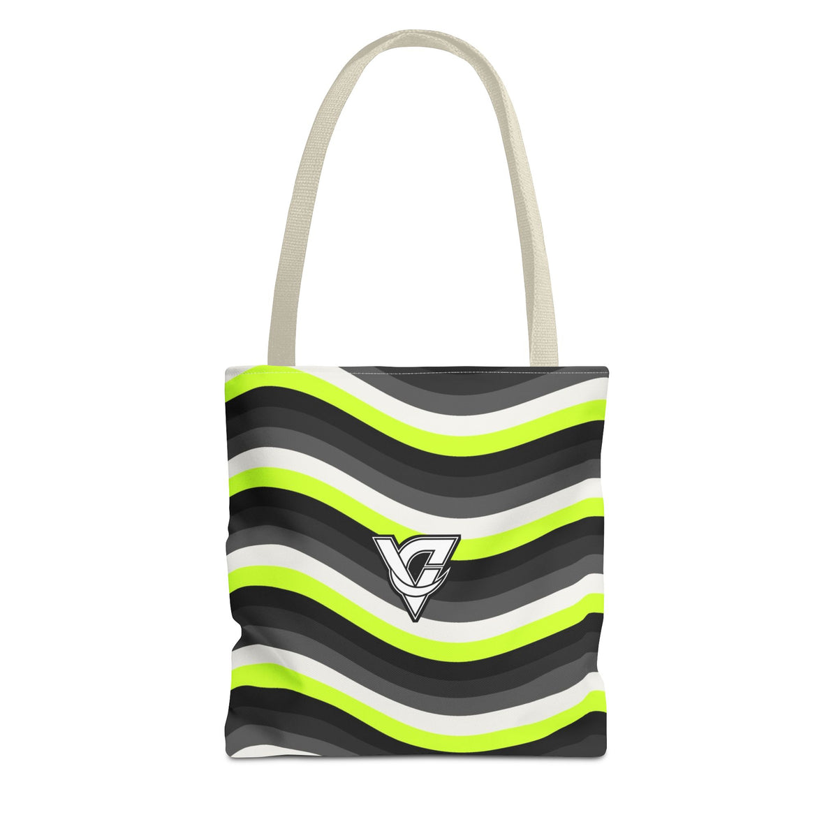 Graphite Wave Tote Bag — All-Over Print Gym & Everyday Tote