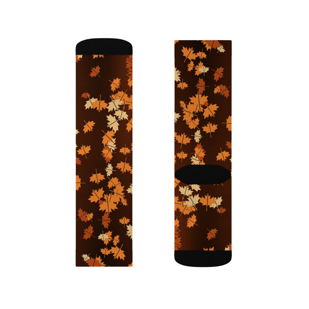 Pumpkin Falling Leaves Athletic Crew Socks