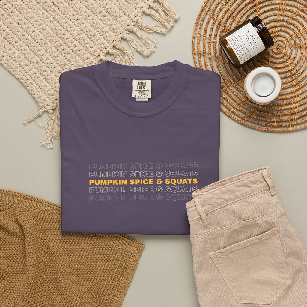 Pumpkin Spice & Squats | Women's Garment-Dyed Graphic Tee