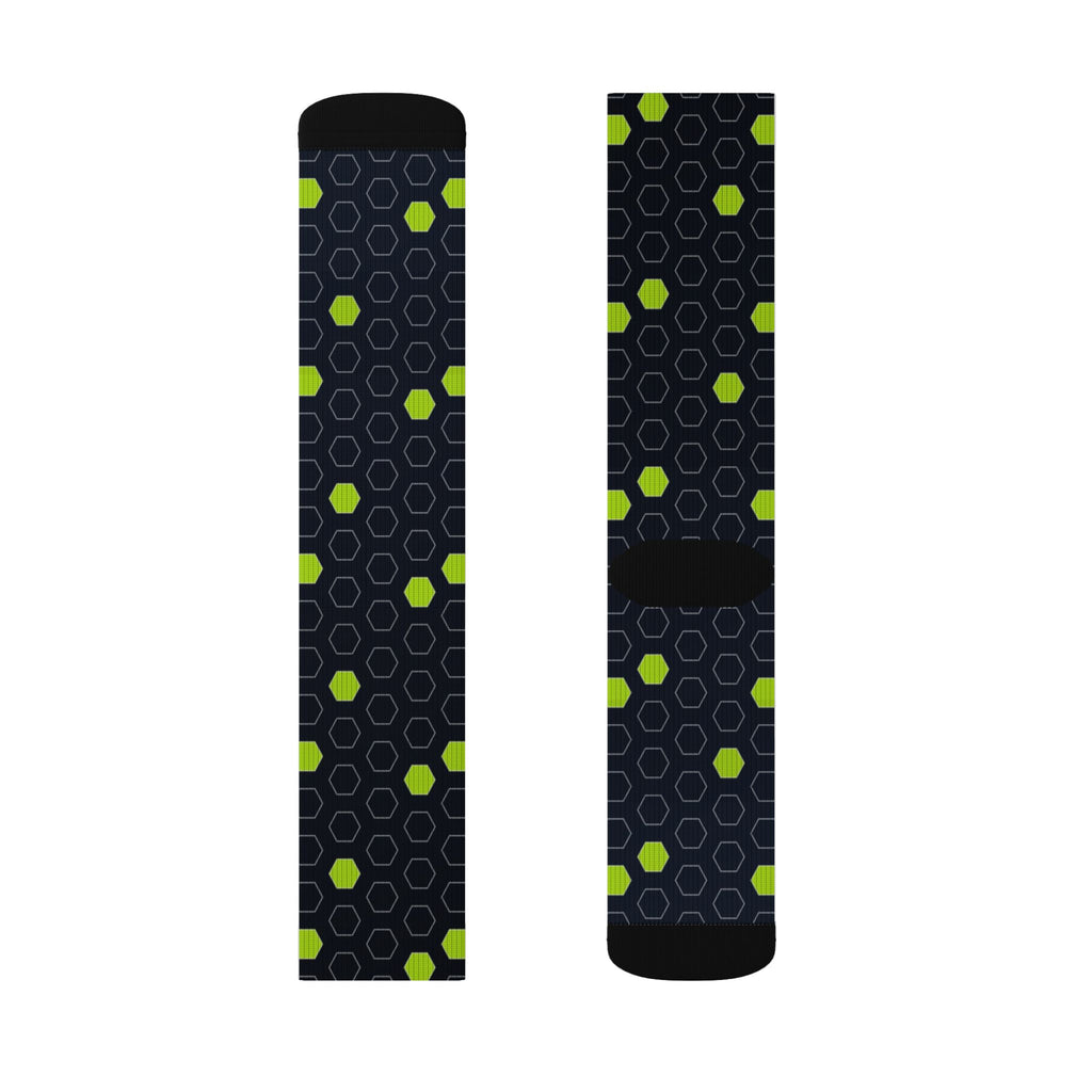 Soccer Volt Night Hex Pitch Athletic Crew Socks