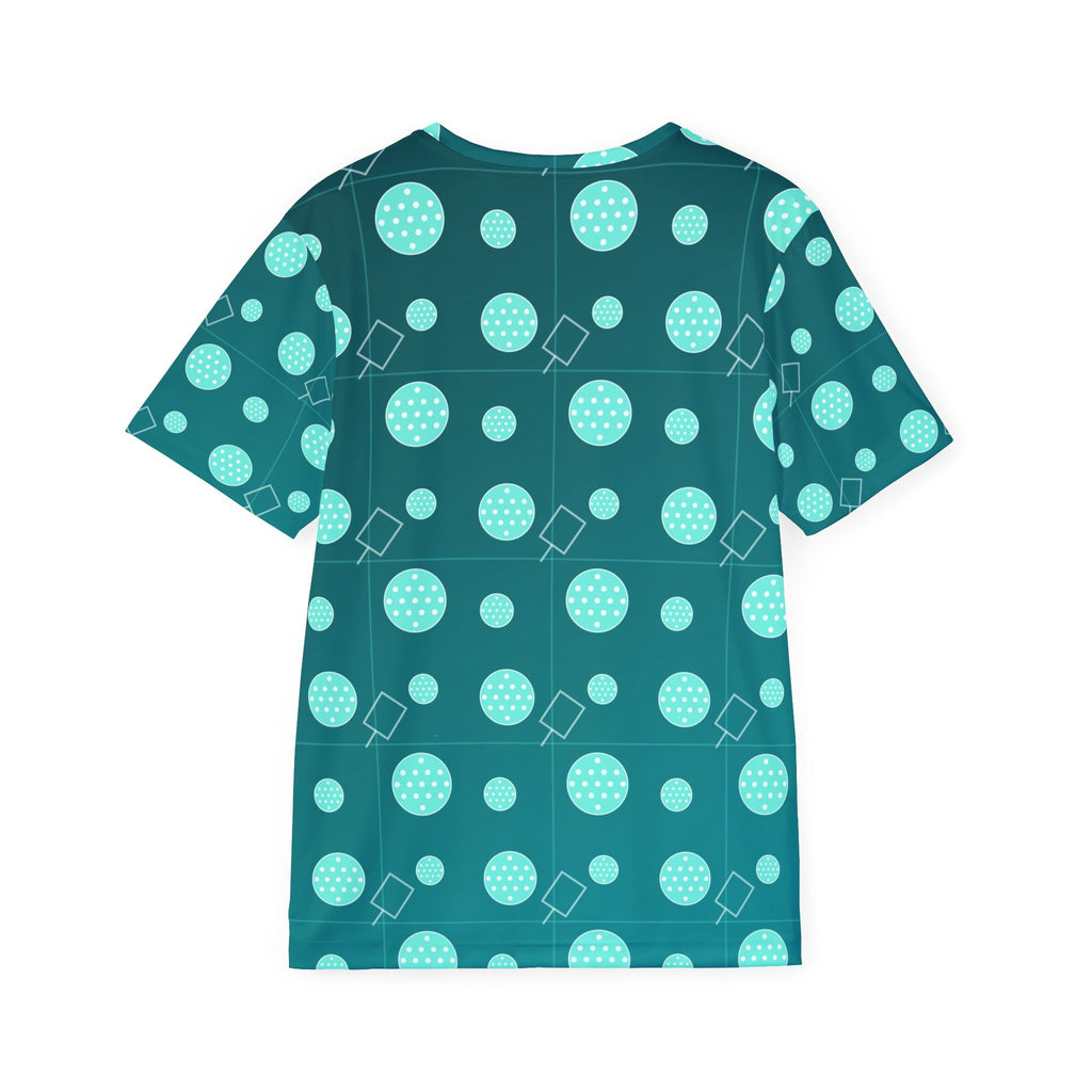 Pickleball Teal Wave Dink Dot Men's Sports Jersey