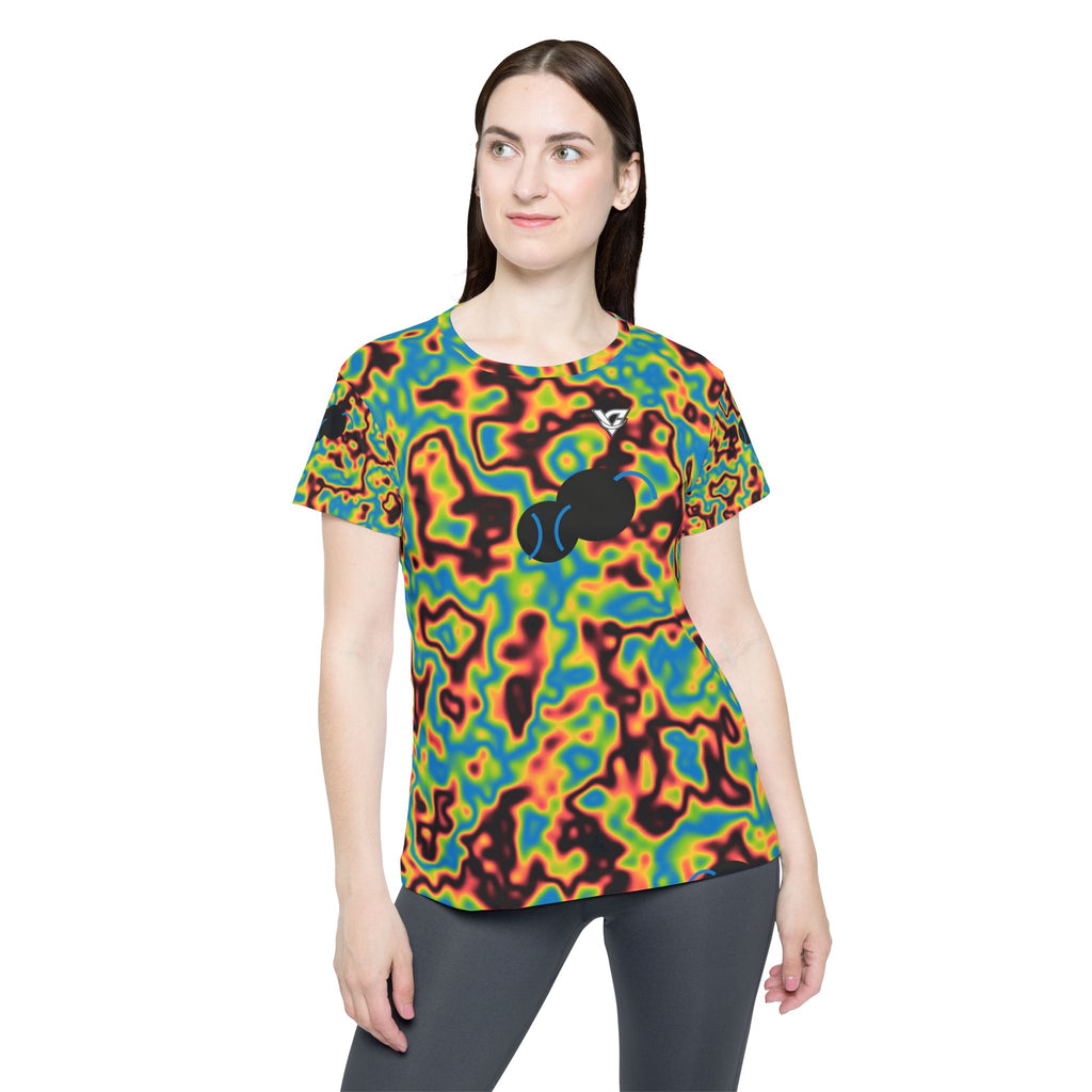Tennis Rainbow Rally Marble Flow Women's Sports Jersey