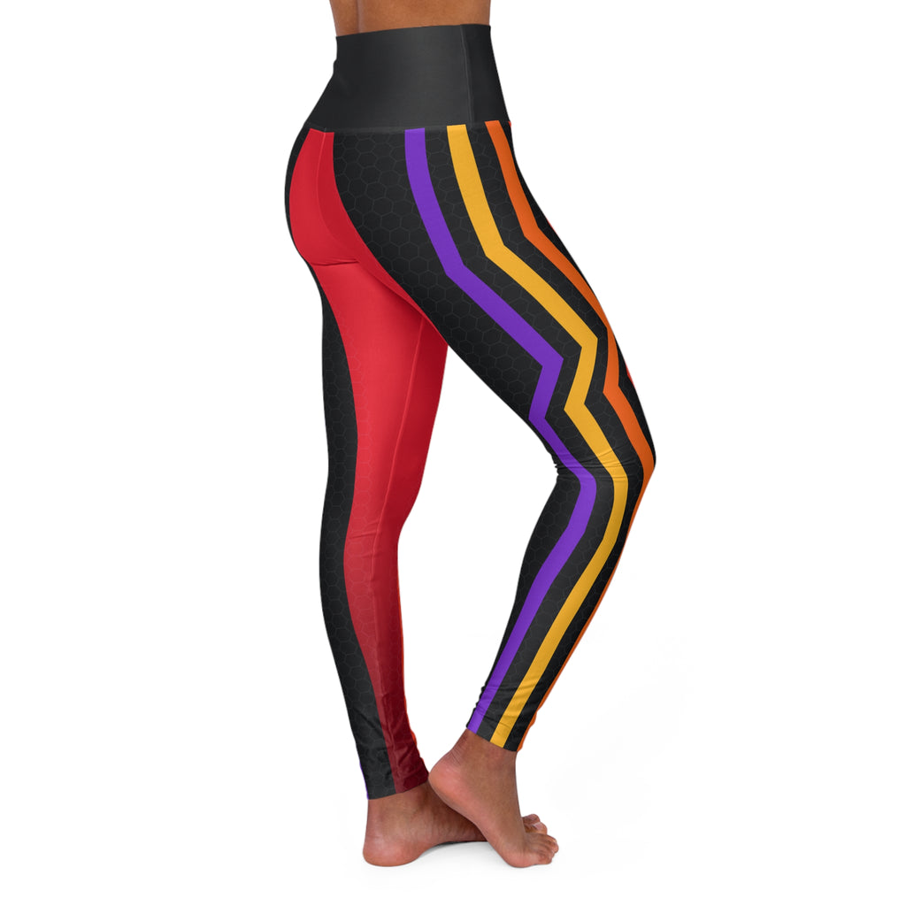 Crimson Ember High-Waisted Yoga Leggings