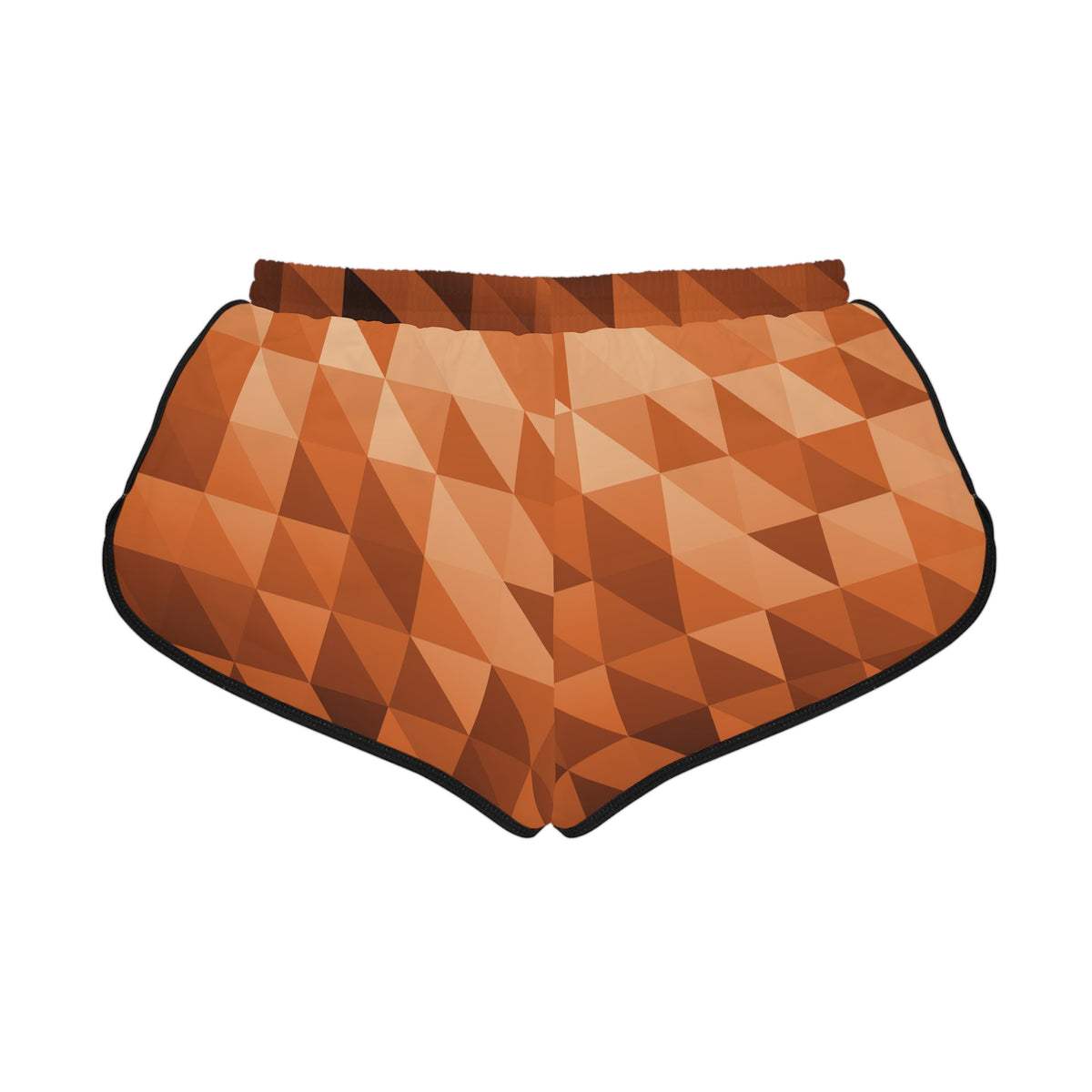 Women's Cinnamon Low-Poly Relaxed Shorts — All-Over Print Running & Workout Shorts