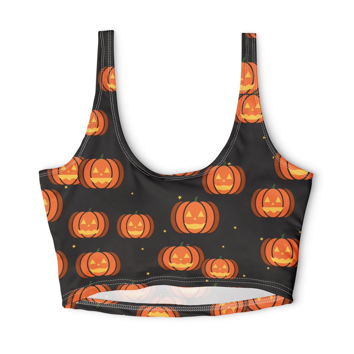 Halloween Candy Corn Jack-O'-Lantern Sports Bra