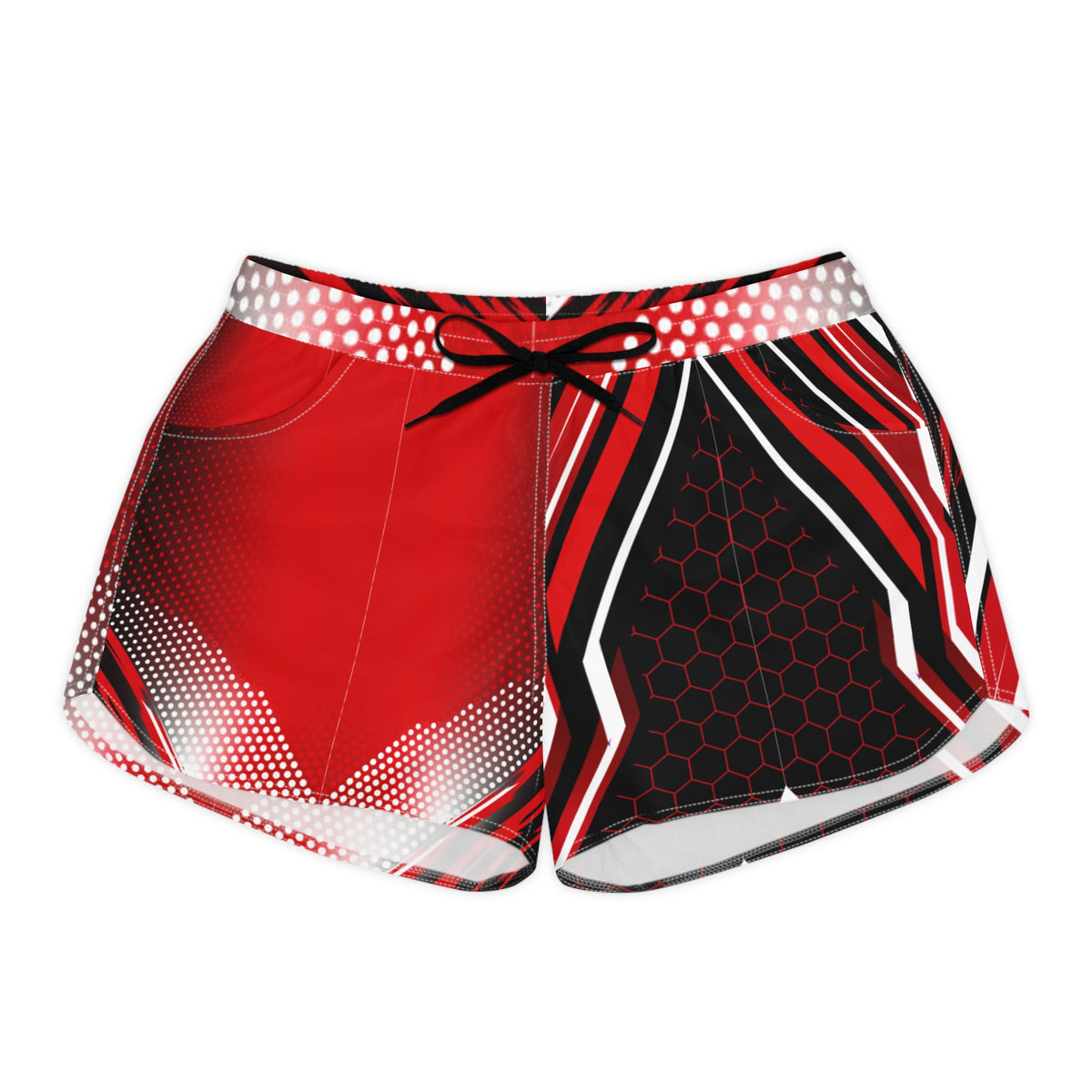 Women's Multipurpose Athletic Shorts with Pockets | Red & Black Crimson Streak
