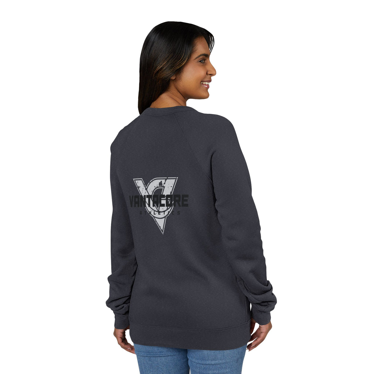 Motivational Raglan Sweatshirt — "Show Up. Work Hard. Repeat." Crewneck
