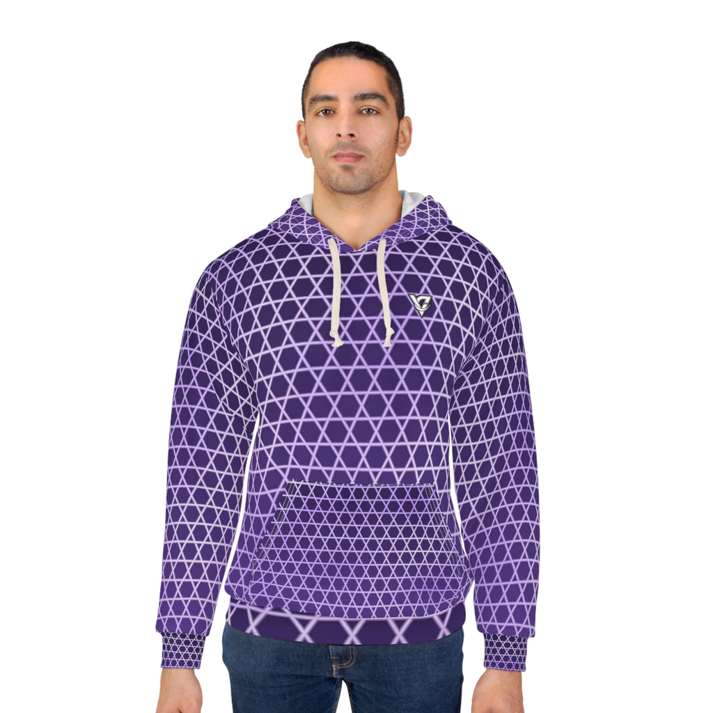 Lilac Hex Grid Women's Pullover Hoodie