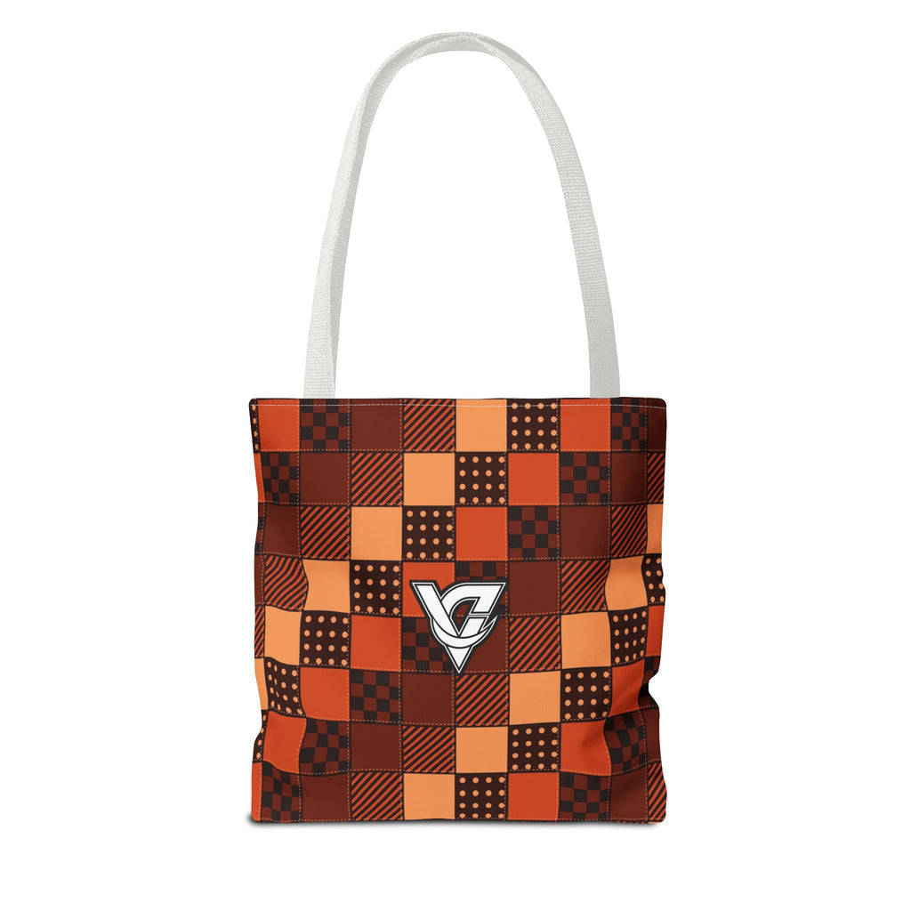 Rust Patchwork Tote Bag — All-Over Print Gym & Everyday Tote