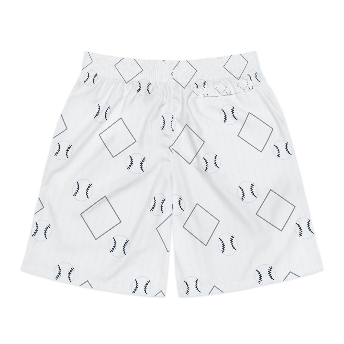 Baseball & Softball Arctic White Diamond Stitch Men's Athletic Shorts with Pockets