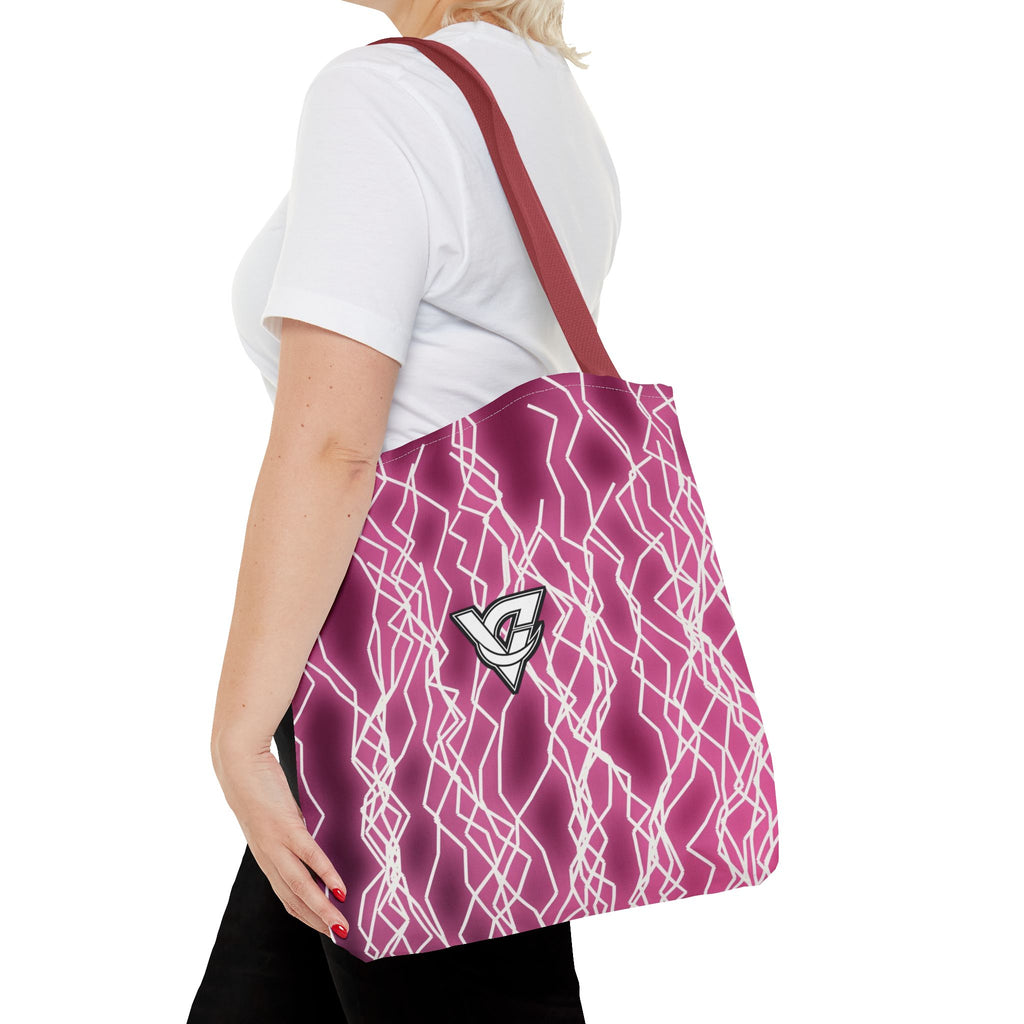 Hot Pink Lightning Tote Bag — All-Over Print Gym & Everyday Tote