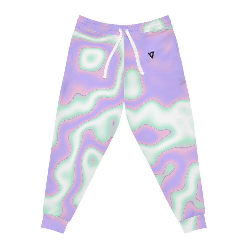 Women's Pastel Marble Joggers – Colorful All-Over Print Athletic Jogger Pants