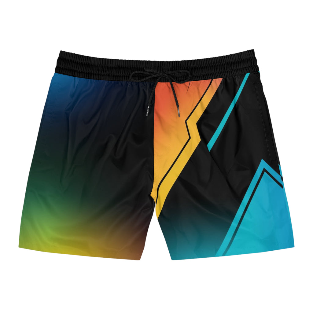 Men's Abstract Neon Gradient Jogger Athletic Shorts – No Pockets