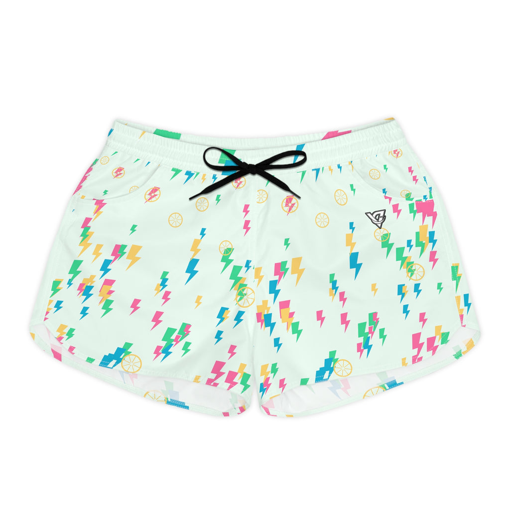 Cycling Mint Sorbet Bolt Strike Women's Athletic Shorts with Pockets