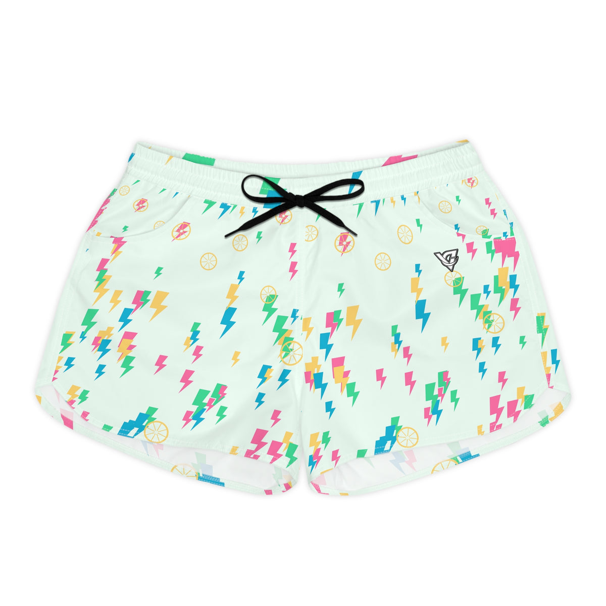Cycling Mint Sorbet Bolt Strike Women's Athletic Shorts with Pockets