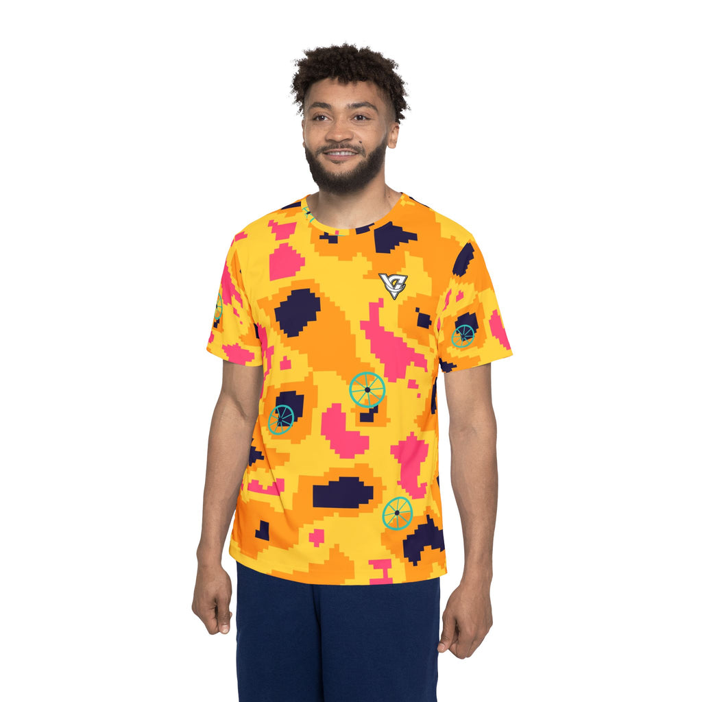Cycling Electric Mango Pixel Camo Men's Sports Jersey