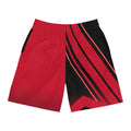 Men's Crimson Red & Black Running Jogger Shorts with Pockets — Athletic Performance