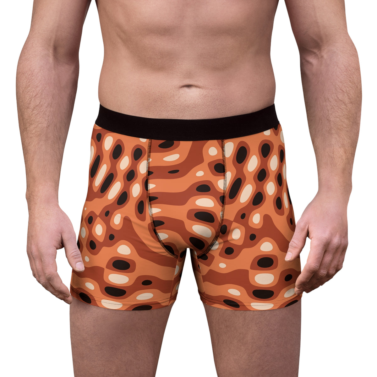 Terracotta Ripple Men's Boxer Briefs — Performance Underwear