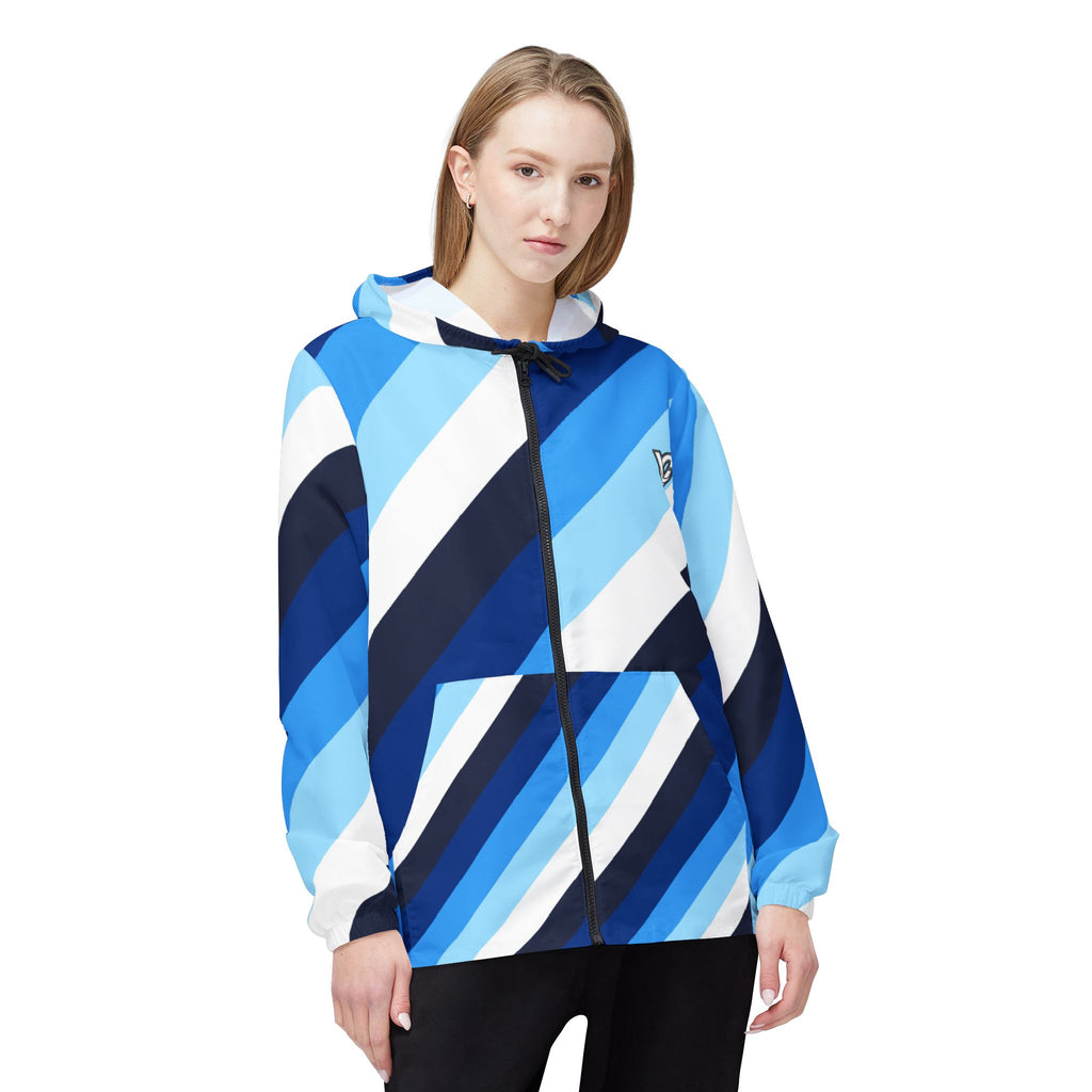 Ocean Stripe Women's Windbreaker Jacket