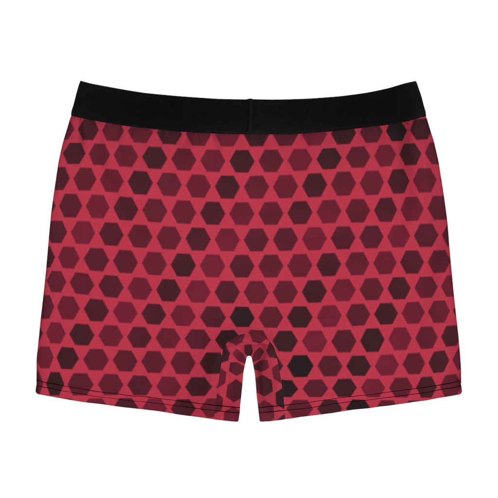 Cranberry Hex Grid Men's Boxer Briefs — Performance Underwear
