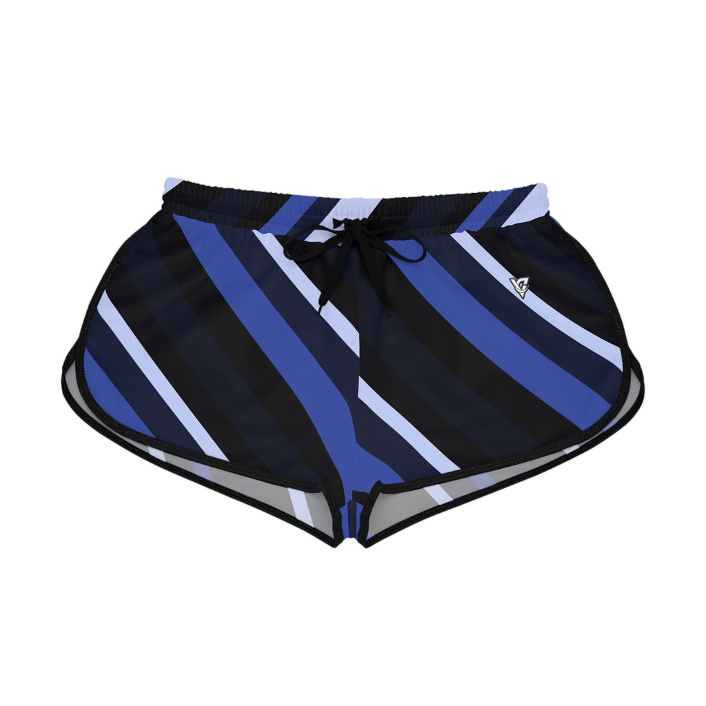 Women's Midnight Stripe Relaxed Shorts — All-Over Print Running & Workout Shorts