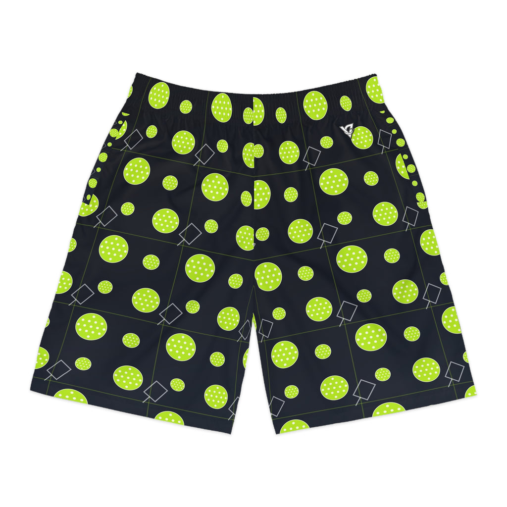 Pickleball Volt Night Dink Dot Men's Athletic Shorts with Pockets
