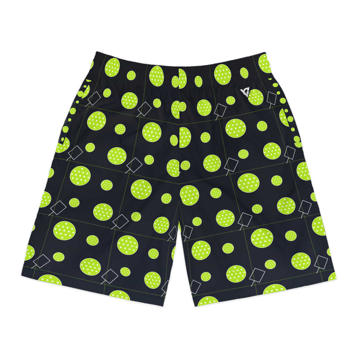 Pickleball Volt Night Dink Dot Men's Athletic Shorts with Pockets