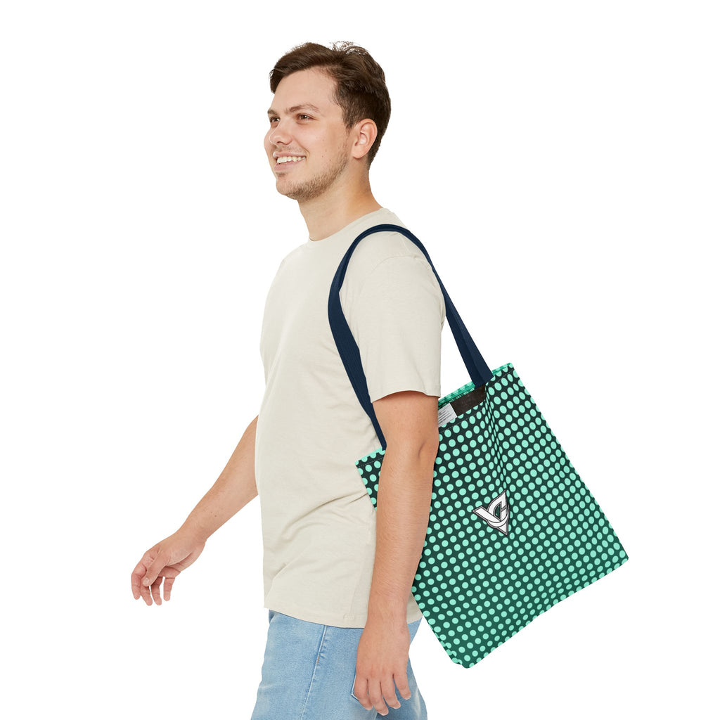 Mint Halftone Tote Bag — All-Over Print Gym & Everyday Tote