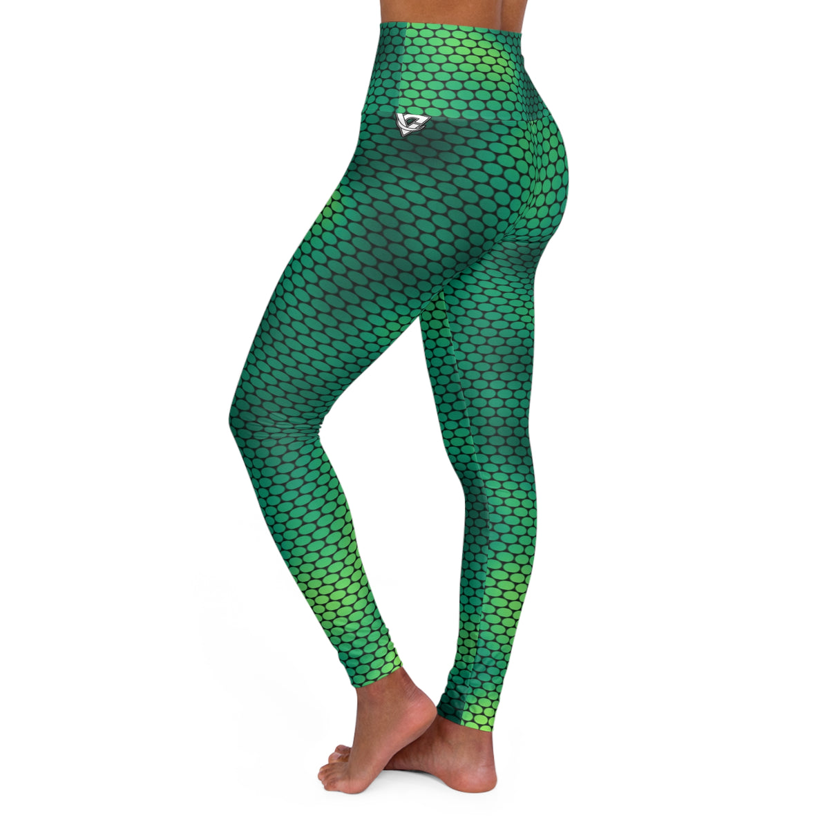 Emerald Python High-Waisted Yoga Leggings (AOP)
